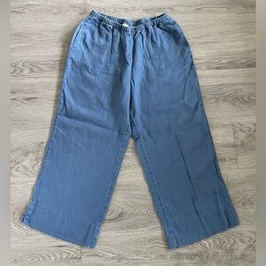 J.jill navy linen pants cropped